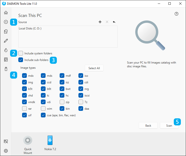 Scanning the PC for images